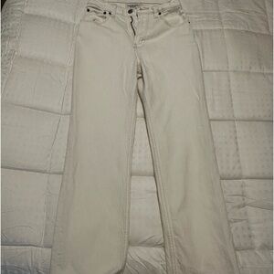 Abercrombie white curve love ankle straight jeans